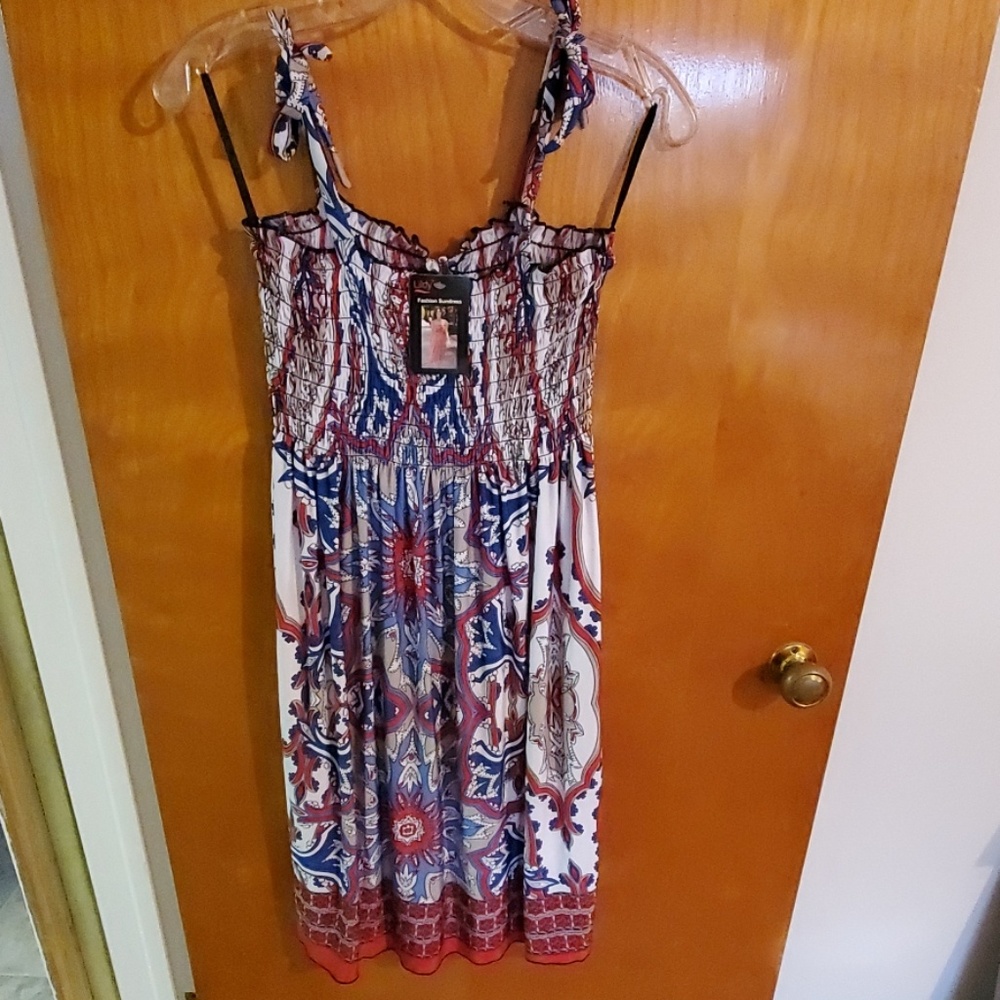 NWT Red, White & Blue Stretch  Sundress sz S/M